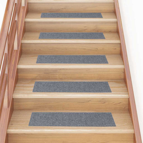 Vidaxl Stair Mats Self -fast 15 stykker 76x20 cm lysegrå rektangulær