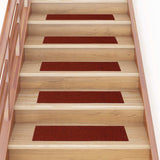 Vidaxl Stair Mats Self -fast 15 stykker 76x20 cm Bordeaux rød rektangulær