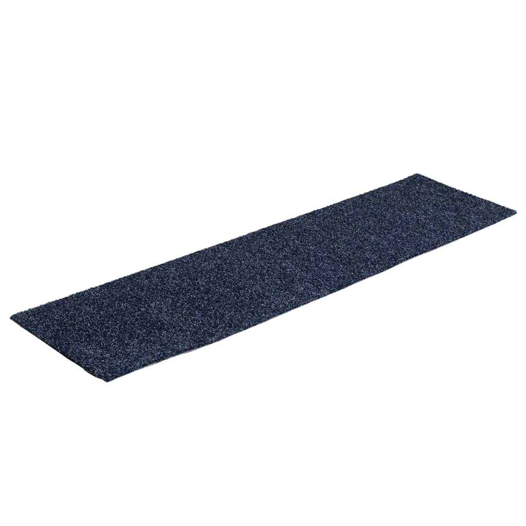 Vidaxl Stair Mats Self -fast 15 stykker 76x20 cm grå blå rektangulær