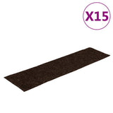 Vidaxl Stair Mats Self -fast 15 stykker 76x20 cm brun rektangulær