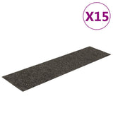 Vidaxl Stair Mats Self -fast 15 stykker 76x20 cm Anthracite rektangulær