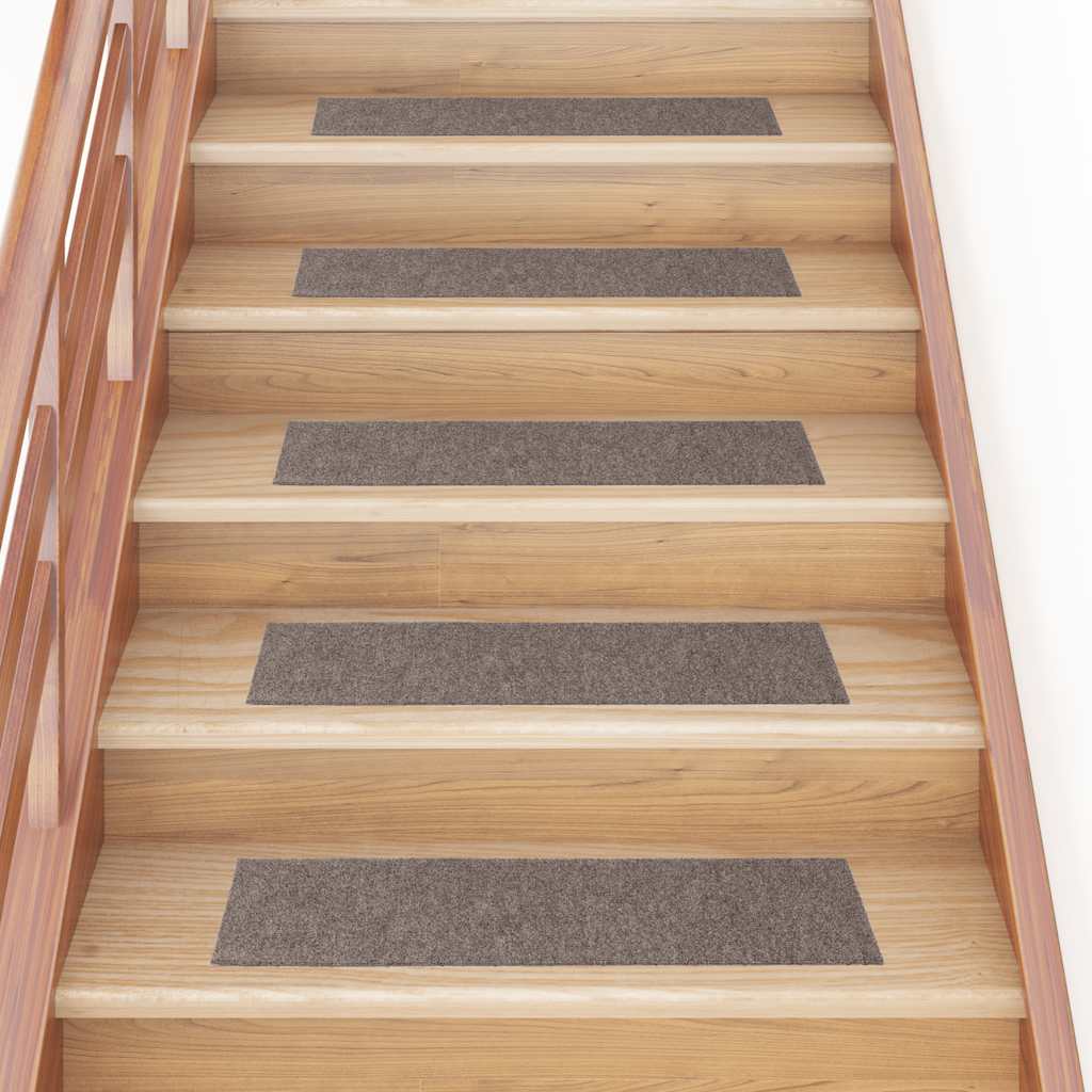 Vidaxl Stair Mats Self -fast 15 stykker 76x20 cm beige rektangulær