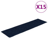 Vidaxl Stair Mats Self -adhesive 15 stykker 76x20 cm rektangulær marineblå