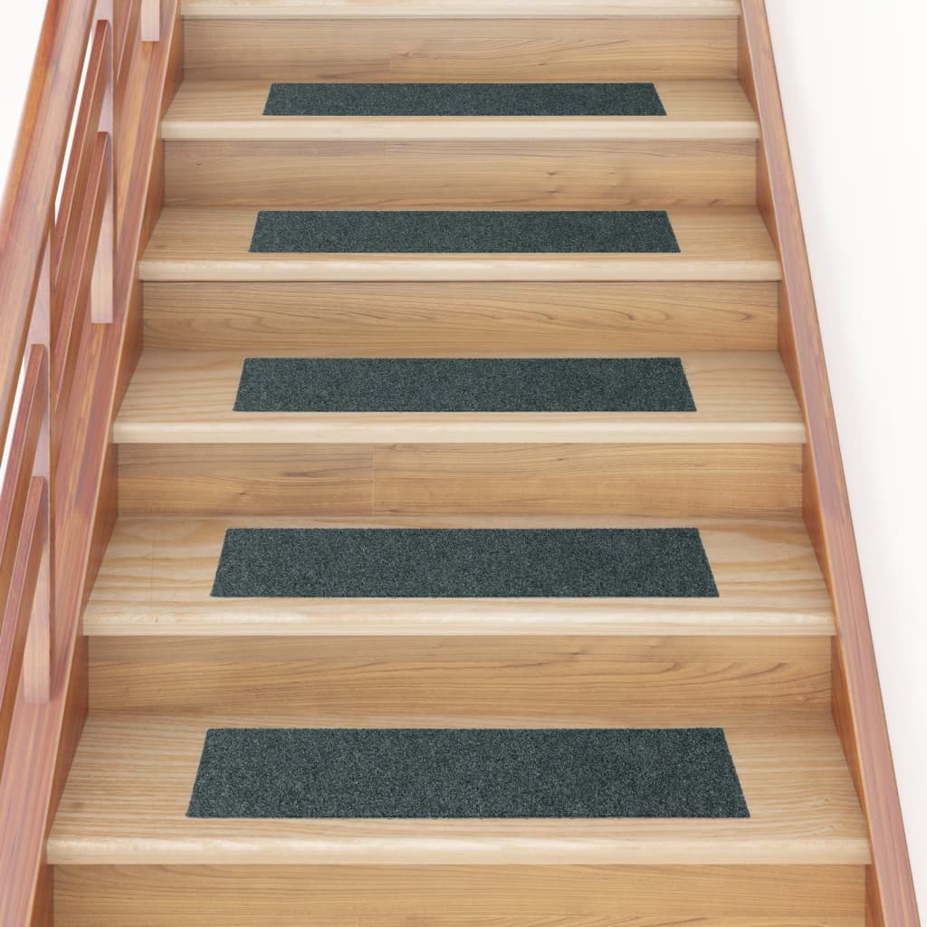 Vidaxl Stair Mats Self -fast 15 stykker 76x20 cm grøn rektangulær