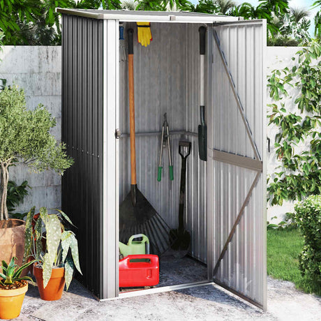 Vidaxl Garden Shed 118,5x97x209,5 cm galvaniseret stålantracit