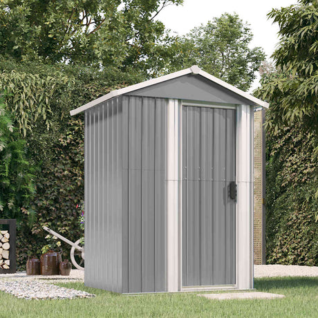 Vidaxl Garden Shed 126x97.5x177 cm galvaniseret stålgrå