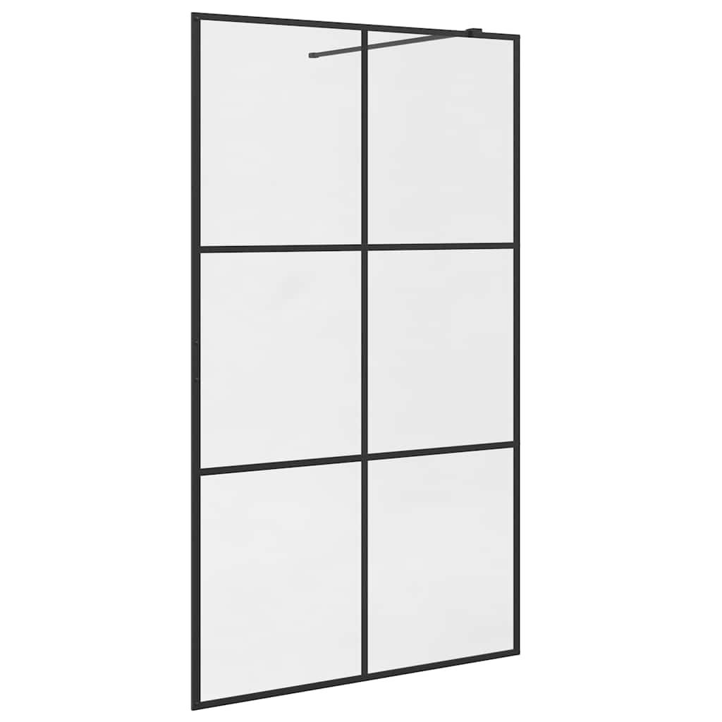 Vidaxl walk-in brusevæg 115x195 cm ESG-Glas Transparent og sort