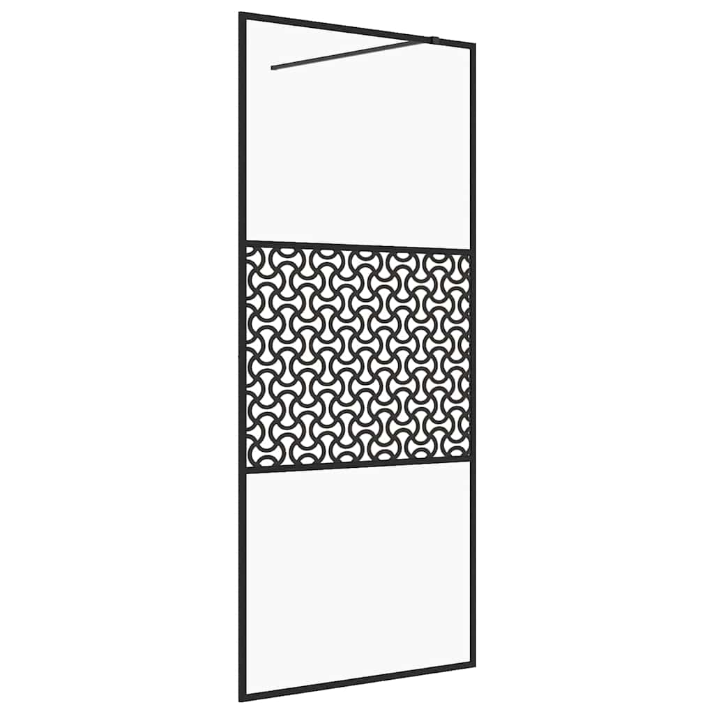 Vidaxl walk-in brusevæg 80x195 cm ESG-Glas Transparent og sort