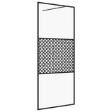 Vidaxl walk-in brusevæg 80x195 cm ESG-Glas Transparent og sort