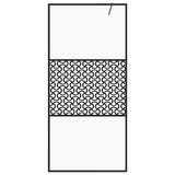 Vidaxl walk-in brusevæg 90x195 cm ESG-glas gennemsigtig og sort