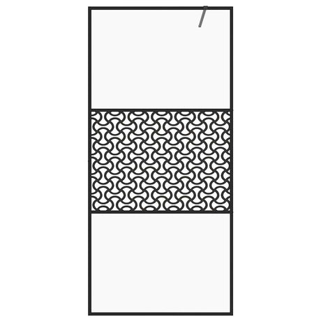 Vidaxl walk-in brusevæg 90x195 cm ESG-glas gennemsigtig og sort