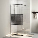 Vidaxl walk-in brusevæg 90x195 cm ESG-glas gennemsigtig og sort