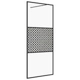 Vidaxl walk-in brusevæg 100x195 cm esg-glas gennemsigtig og sort