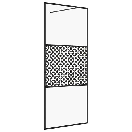 Vidaxl walk-in brusevæg 115x195 cm ESG-Glas Transparent og sort