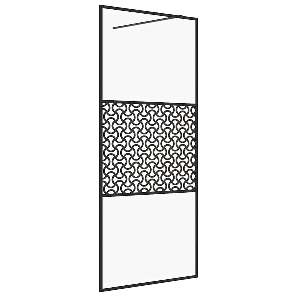 Vidaxl walk-in brusevæg 115x195 cm ESG-Glas Transparent og sort