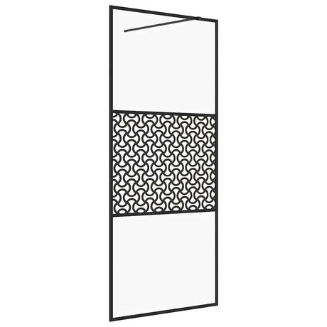 Vidaxl walk-in brusevæg 115x195 cm ESG-Glas Transparent og sort