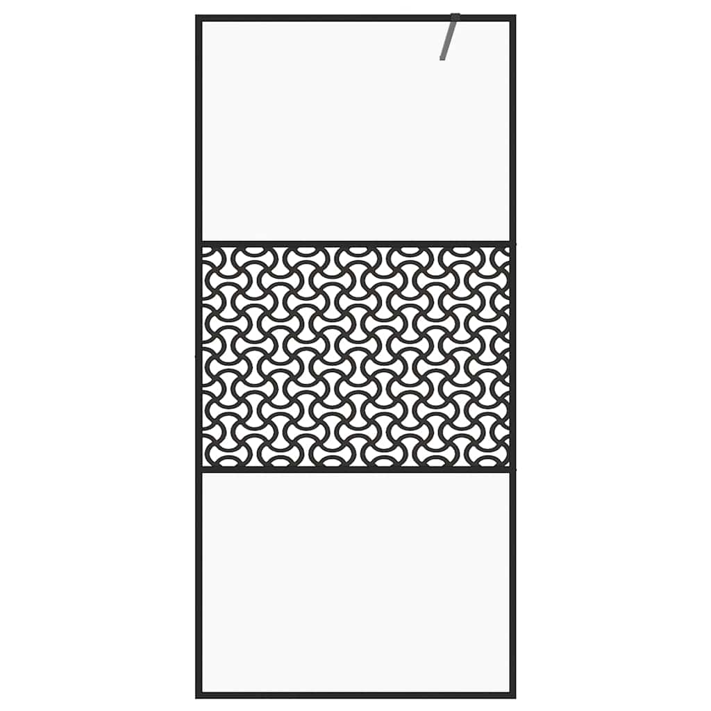 Vidaxl walk-in brusevæg 115x195 cm ESG-Glas Transparent og sort