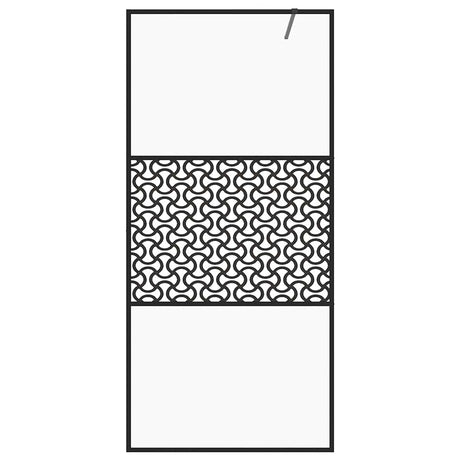 Vidaxl walk-in brusevæg 115x195 cm ESG-Glas Transparent og sort