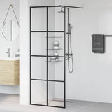 Vidaxl walk-in brusevæg 80x195 cm ESG-Glas Transparent og sort