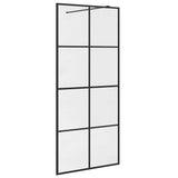 Vidaxl walk-in brusevæg 90x195 cm ESG-glas gennemsigtig og sort
