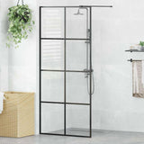 Vidaxl walk-in brusevæg 90x195 cm ESG-glas gennemsigtig og sort