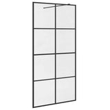 Vidaxl walk-in brusevæg 100x195 cm esg-glas gennemsigtig og sort