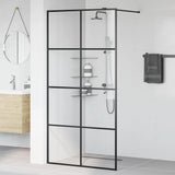 Vidaxl walk-in brusevæg 100x195 cm esg-glas gennemsigtig og sort