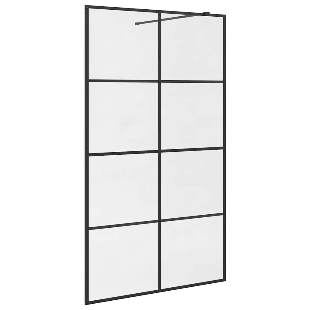 Vidaxl walk-in brusevæg 115x195 cm ESG-Glas Transparent og sort