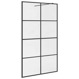 Vidaxl walk-in brusevæg 115x195 cm ESG-Glas Transparent og sort