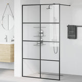 Vidaxl walk-in brusevæg 115x195 cm ESG-Glas Transparent og sort