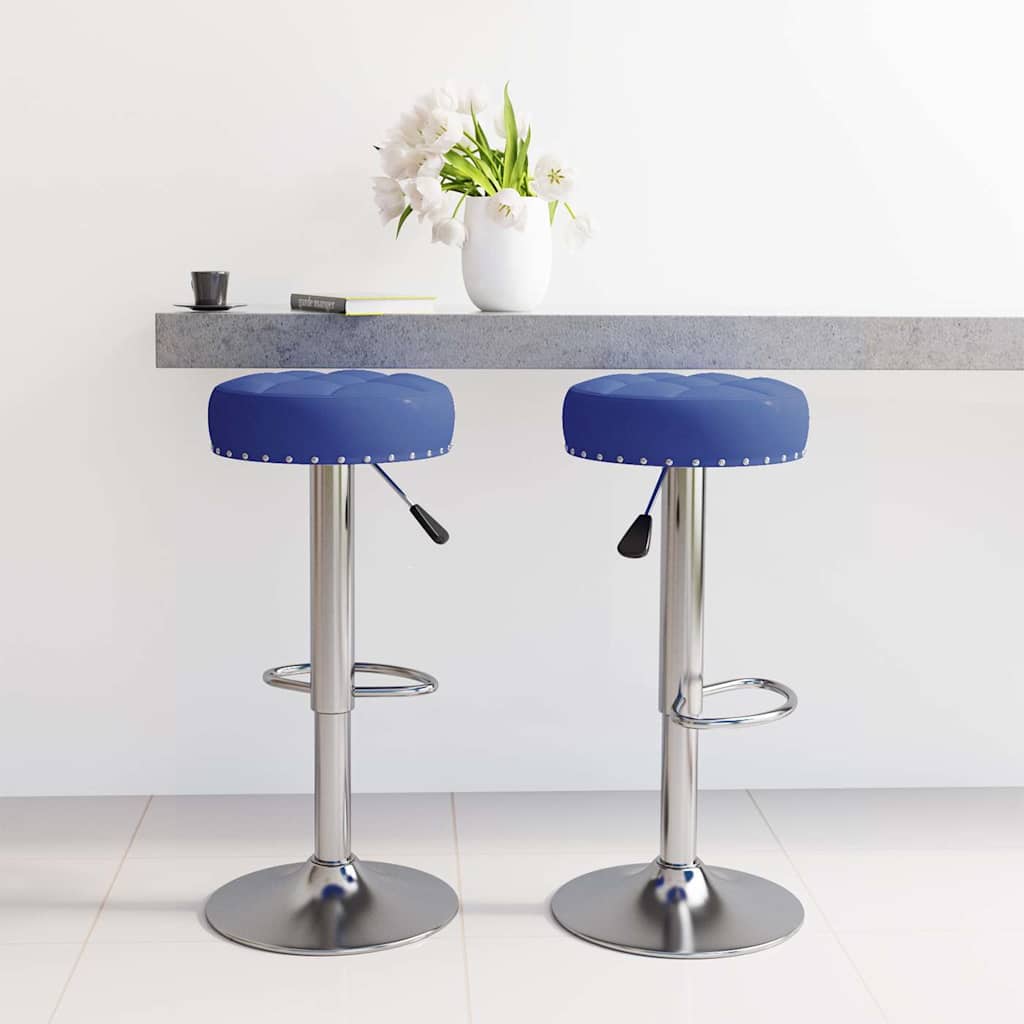 Vidaxl barkrukken 2 st stof blauw