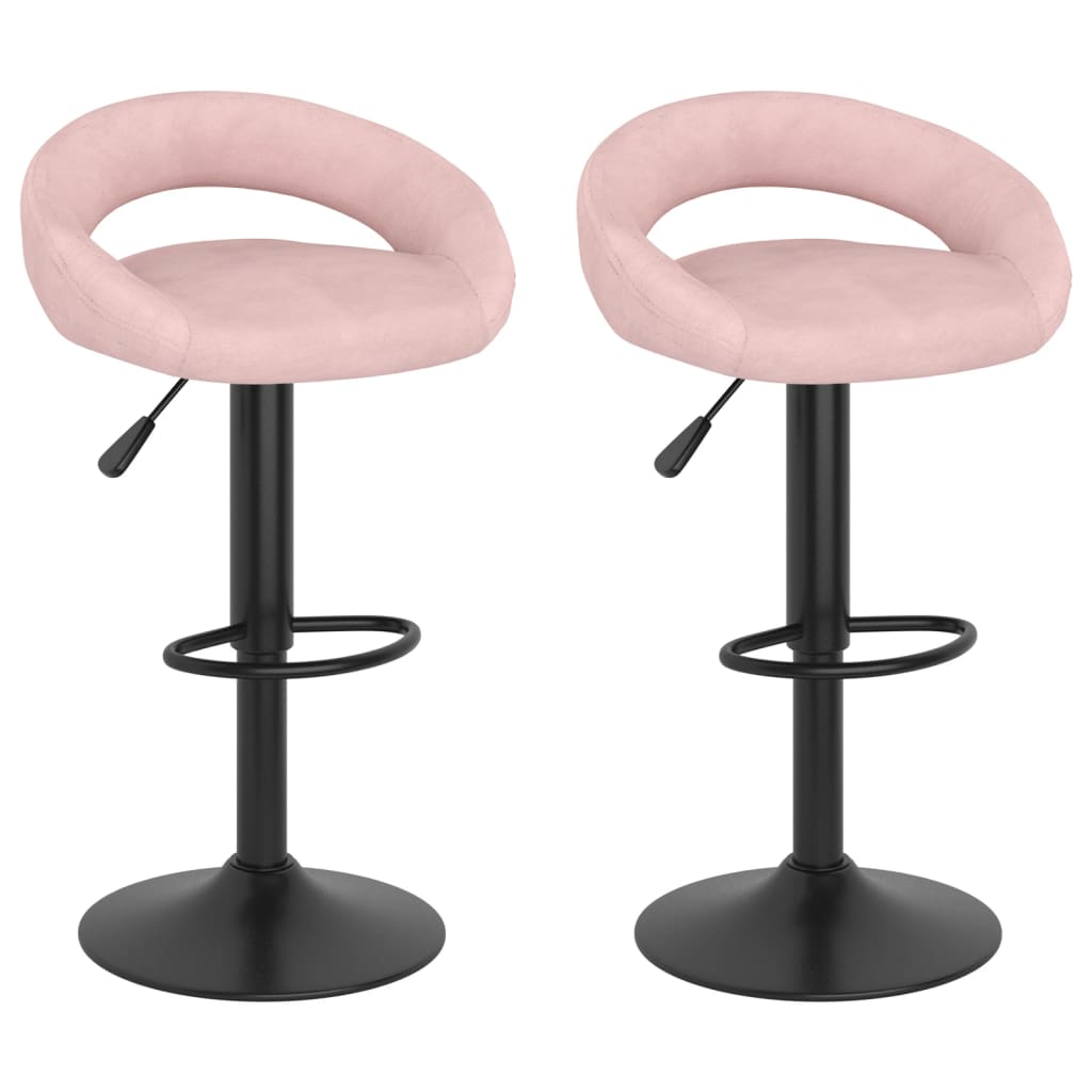 Vidaxl barkrukken 2 st fluweel roze