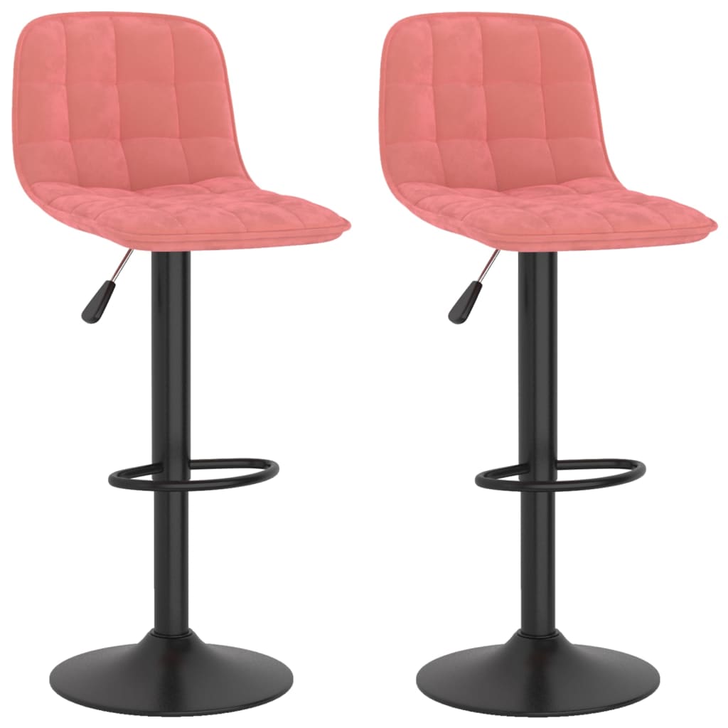 Vidaxl barkrukken 2 st fluweel roze