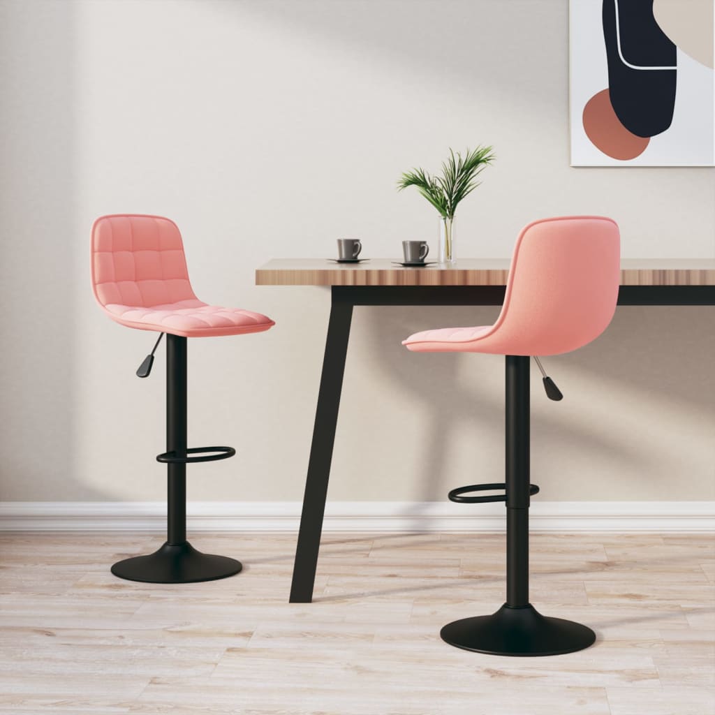 Vidaxl barkrukken 2 st fluweel roze