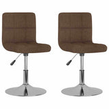 Vidaxl eetkamerstoelen draaibaar 2 st stof bruin