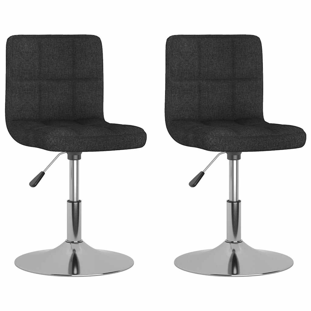 Vidaxl eetkamerstoelen draaibaar 2 st stof zwart