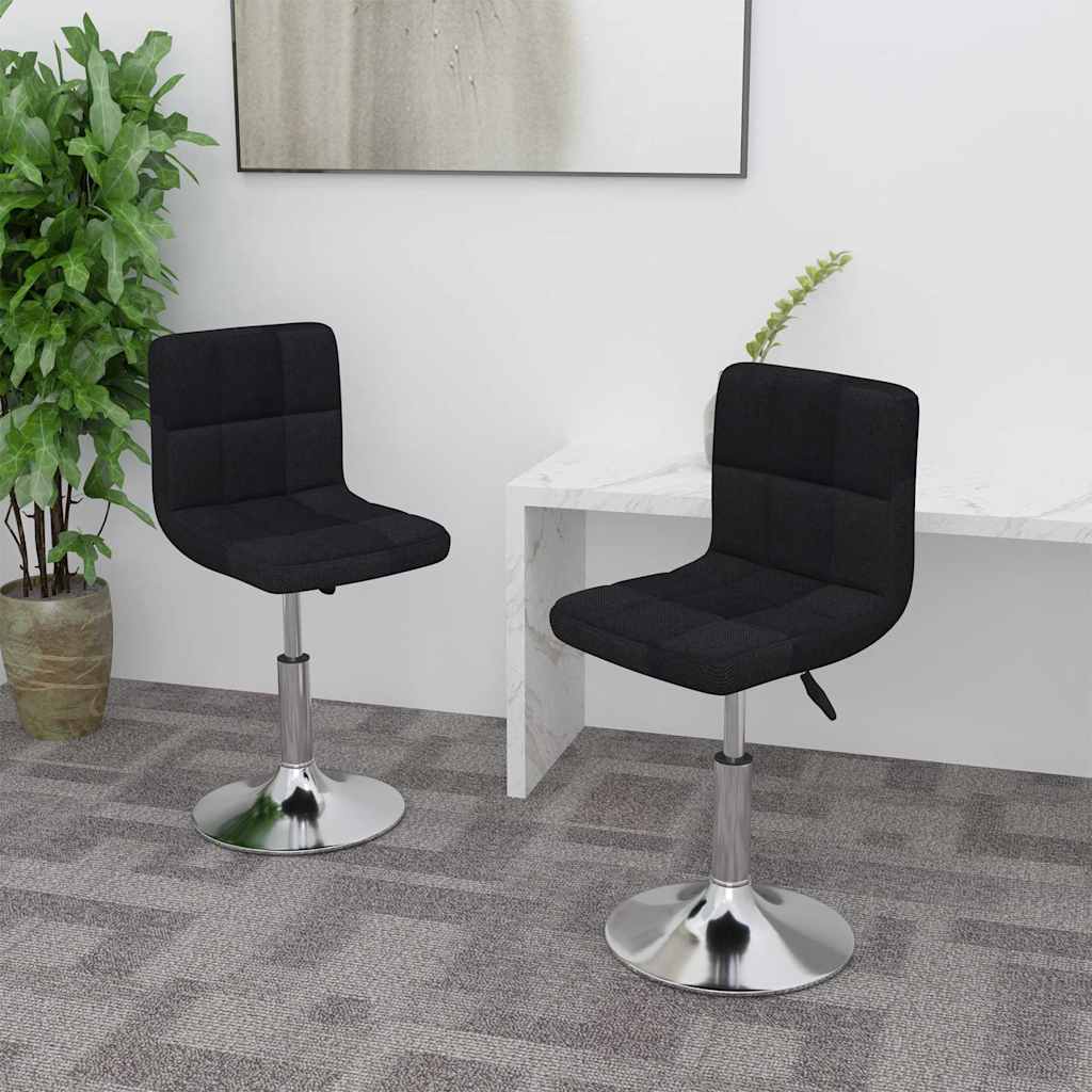 Vidaxl eetkamerstoelen draaibaar 2 st stof zwart