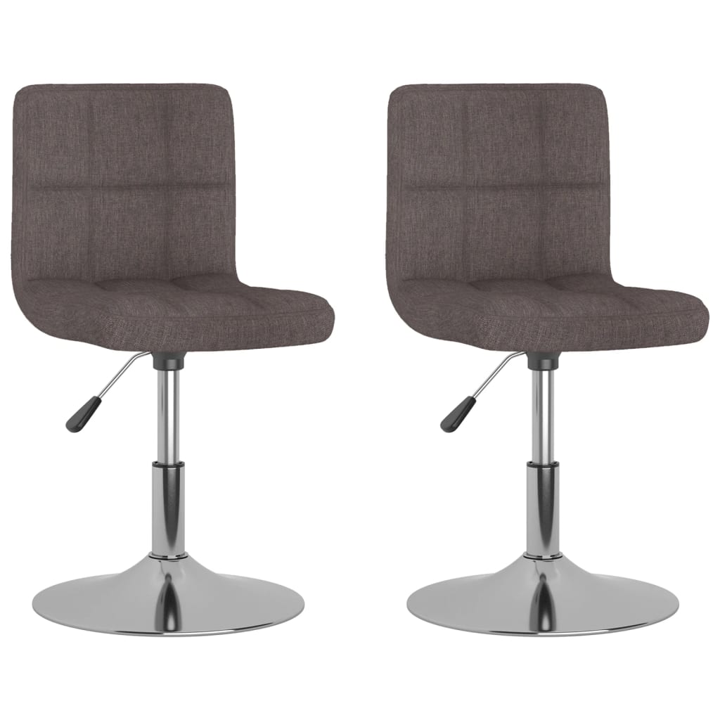 Vidaxl eetkamerstoelen draaibaar 2 st stof taupe