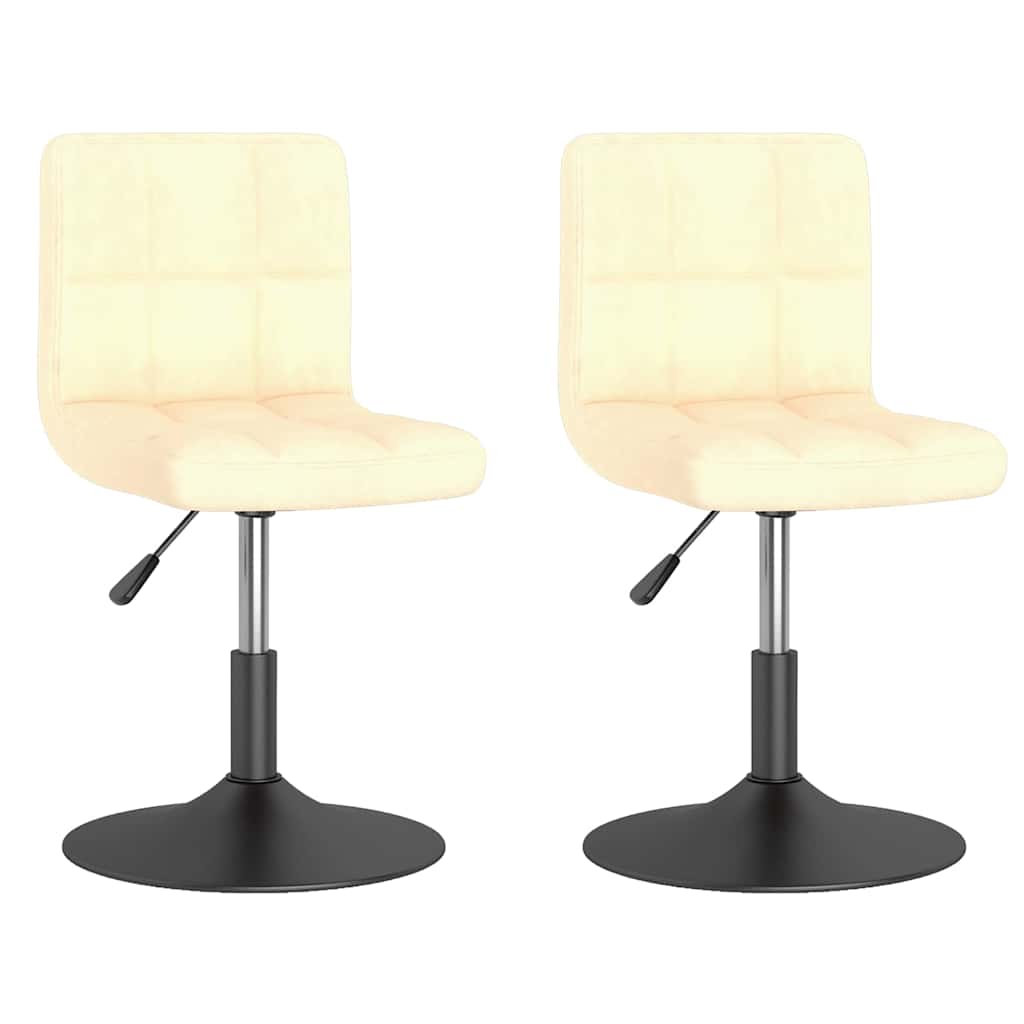 Vidaxl eetkamerstoelen draaibaar 2 st fluweel crèmekleurig