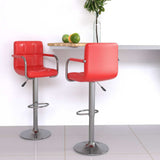 Vidaxl barstoelen 2 st kunstleer rood