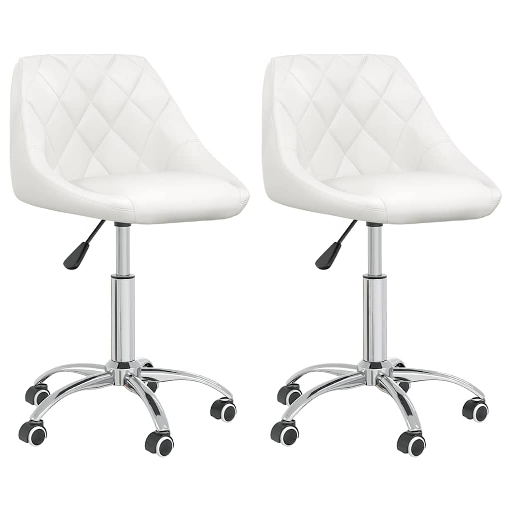 Vidaxl eetkamerstoelen draaibaar 2 st kunstleer wit