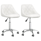 Vidaxl eetkamerstoelen draaibaar 2 st kunstleer wit