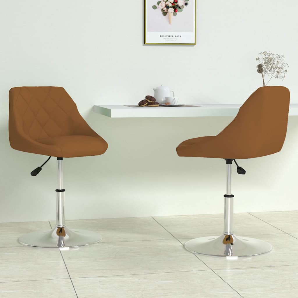 Vidaxl eetkamerstoelen draaibaar 2 st fluweel bruin