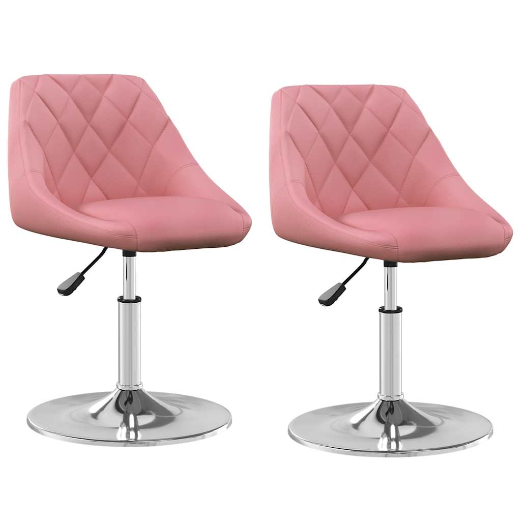 Vidaxl eetkamerstoelen draaibaar 2 st fluweel roze
