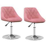 Vidaxl eetkamerstoelen draaibaar 2 st fluweel roze
