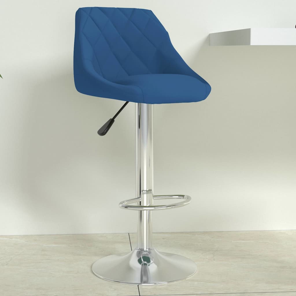 Vidaxl barkruk fluweel blauw