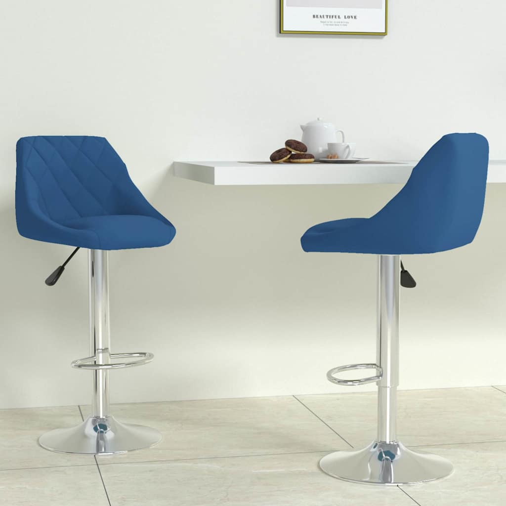 Vidaxl barkrukken 2 st fluweel blauw