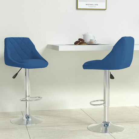 Vidaxl barkrukken 2 st fluweel blauw