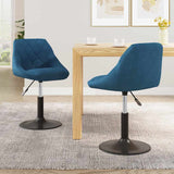 Vidaxl eetkamerstoelen draaibaar 2 st fluweel blauw