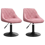 Vidaxl eetkamerstoelen draaibaar 2 st fluweel roze
